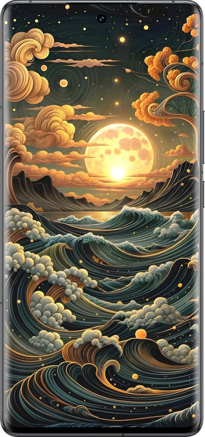 Силиконовый чехол Арт волны для Vivo IQOO 12 PRO - 6332u-3420 изображение 