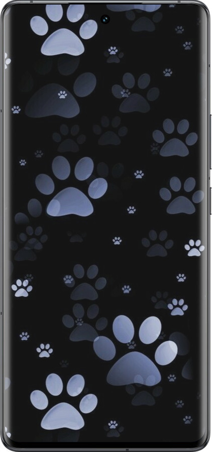 Силиконовый чехол С синими отпечатками лап для Vivo IQOO 12 PRO - 6441u-3420 изображение 