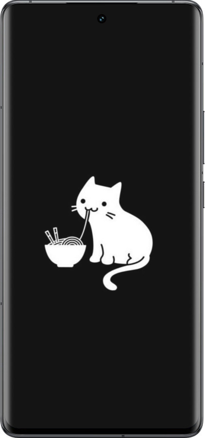 Силиконовый чехол С милым котом на черном фоне для Vivo IQOO 12 PRO - 6528u-3420 изображение 