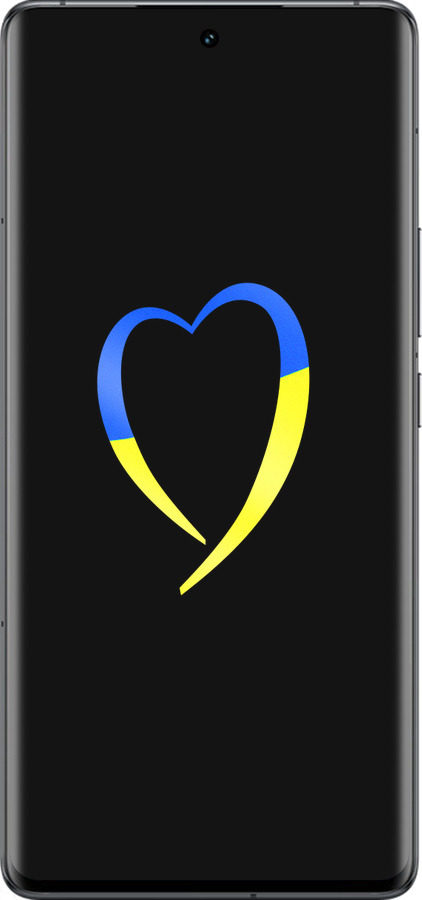 Силиконовый чехол Жёлто-голубое сердце для Vivo IQOO 12 PRO - 885u-3420 изображение 