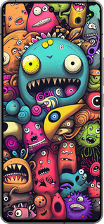 Силіконовий чехол Смішні монстри для Vivo iQOO 12 - 5549u-3433 изображение 