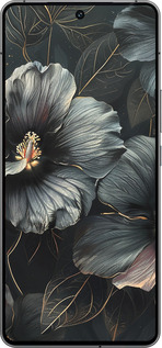 Силиконовый чехол Черные цветы для Vivo iQOO 12 - 6031u-3433 изображение 