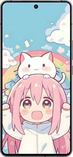 Силиконовый чехол Девочка аниме радуга для Vivo iQOO 12 - 6304u-3433 изображение 