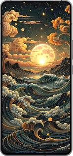 Силиконовый чехол Арт волны для Vivo iQOO 12 - 6332u-3433 изображение 