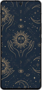 Силиконовый чехол Celestial Harmony: Sun & Moon Gold Mystic Pattern для Vivo iQOO 12 - 6778u-3433 изображение 