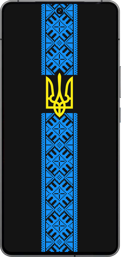 Силиконовый чехол Тризуб в вышиванке для Vivo iQOO 12 - 1158u-3433 изображение 