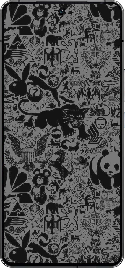 Силиконовый чехол Чёрно-серый стикер бомбинг для Vivo iQOO 12 - 2432u-3433 изображение 