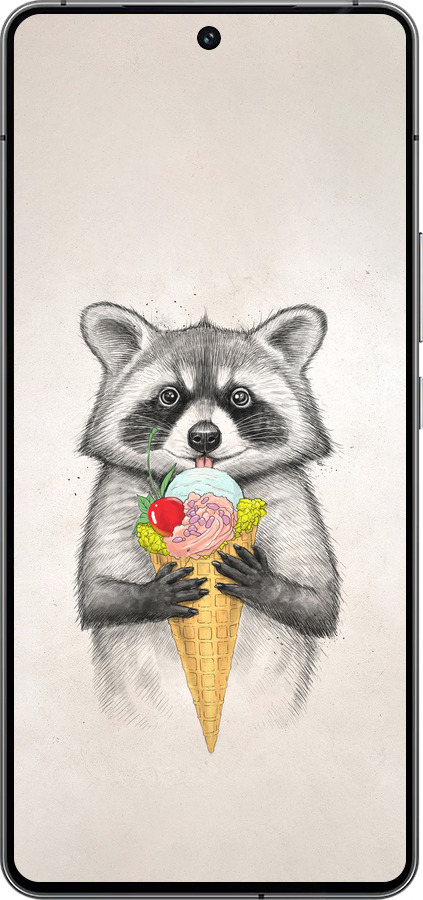 Силиконовый чехол Енотик с мороженым для Vivo iQOO 12 - 4602u-3433 изображение 