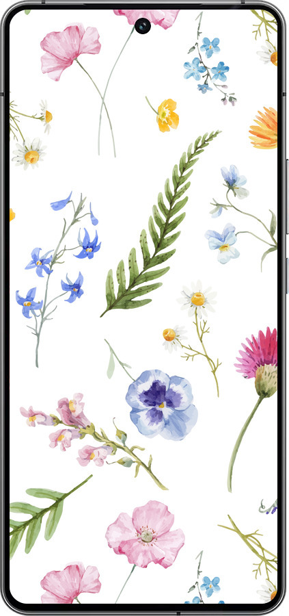 Силиконовый чехол Цветочный фон v2 для Vivo iQOO 12 - 5472u-3433 изображение 