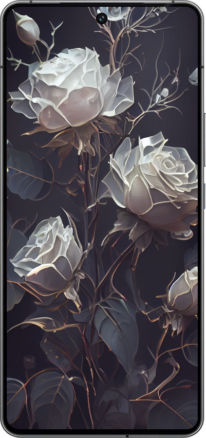 Силіконовий чехол Троянди 2 для Vivo iQOO 12 - 5550u-3433 изображение 