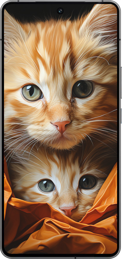 Силиконовый чехол Котики 2 для Vivo iQOO 12 - 5664u-3433 изображение 