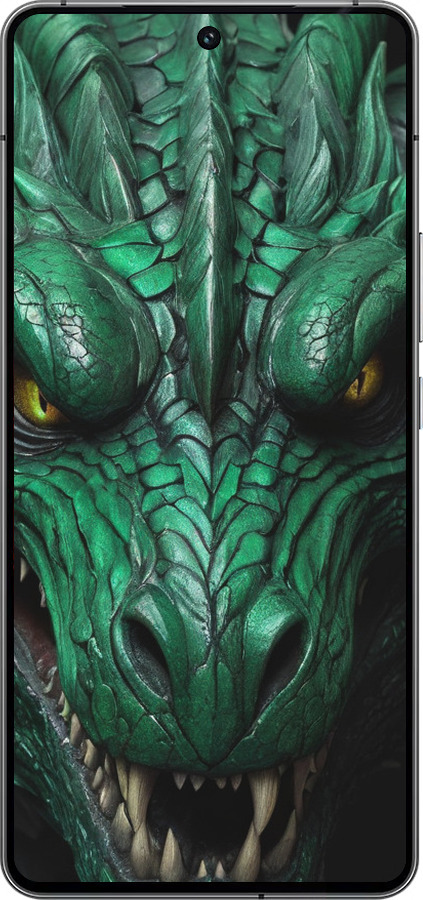 Силиконовый чехол Зелёный дракон v2 для Vivo iQOO 12 - 5817u-3433 изображение 