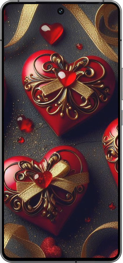 Силиконовый чехол Сердечки v4 для Vivo iQOO 12 - 5834u-3433 изображение 