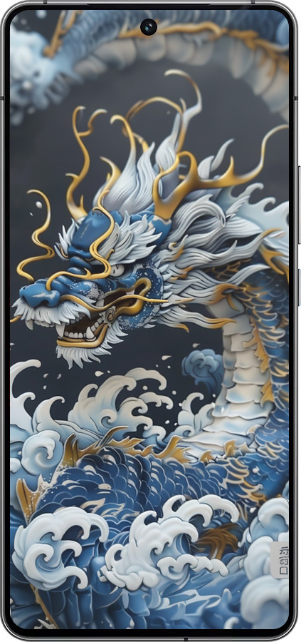 Силіконовий чехол Водяний дракон для Vivo iQOO 12 - 6113u-3433 изображение 