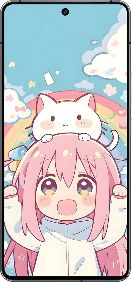 Силиконовый чехол Девочка аниме радуга для Vivo iQOO 12 - 6304u-3433 изображение 