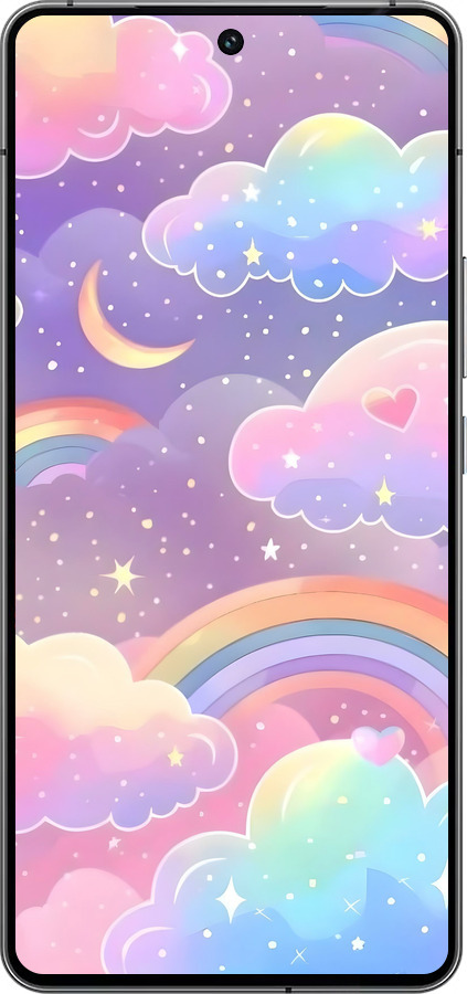 Силиконовый чехол Облака и радуга для Vivo iQOO 12 - 6312u-3433 изображение 