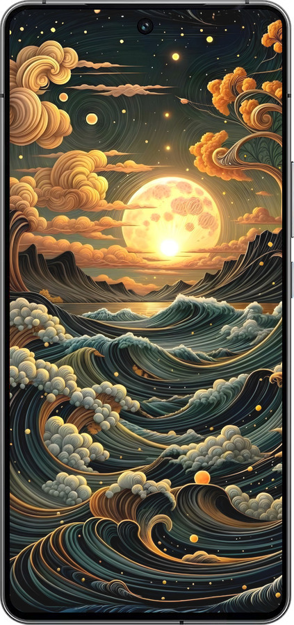 Силиконовый чехол Арт волны для Vivo iQOO 12 - 6332u-3433 изображение 