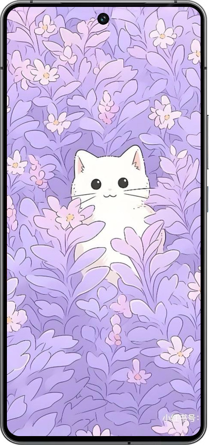 Силиконовый чехол Котик в цветах для Vivo iQOO 12 - 6390u-3433 изображение 