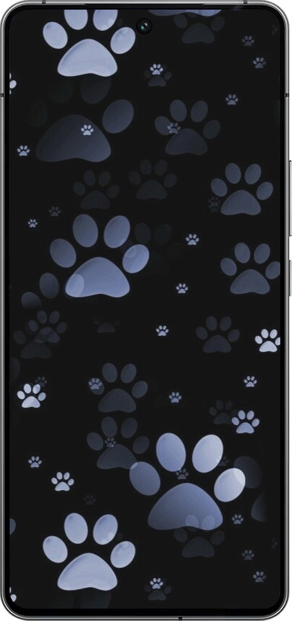 Силиконовый чехол С синими отпечатками лап для Vivo iQOO 12 - 6441u-3433 изображение 