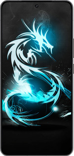 Силиконовый чехол Бело-голубой огненный дракон для Vivo IQOO 13 - 113u-3913 изображение 