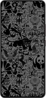 Силиконовый чехол Чёрно-серый стикер бомбинг для Vivo IQOO 13 - 2432u-3913 изображение 