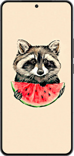 Силиконовый чехол Енотик с арбузом для Vivo IQOO 13 - 4605u-3913 изображение 