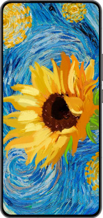 Силиконовый чехол Цветы желто-голубые для Vivo IQOO 13 - 5308u-3913 изображение 