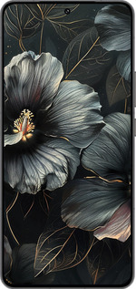 Силиконовый чехол Черные цветы для Vivo IQOO 13 - 6031u-3913 изображение 