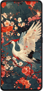 Силіконовий чехол Сакура та лелека для Vivo IQOO 13 - 6108u-3913 изображение 