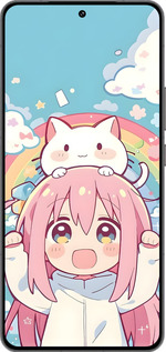 Силиконовый чехол Девочка аниме радуга для Vivo IQOO 13 - 6304u-3913 изображение 