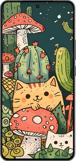 Силиконовый чехол Коты грибы для Vivo IQOO 13 - 6321u-3913 изображение 