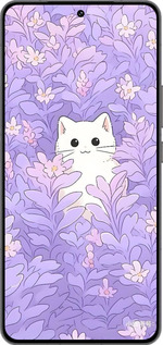 Силиконовый чехол Котик в цветах для Vivo IQOO 13 - 6390u-3913 изображение 