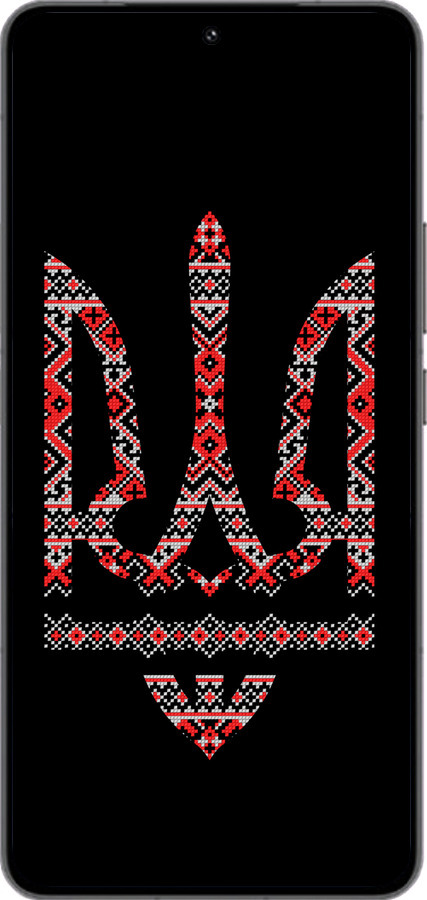 Силиконовый чехол Герб - вышиванка на черном фоне для Vivo IQOO 13 - 1196u-3913 изображение 