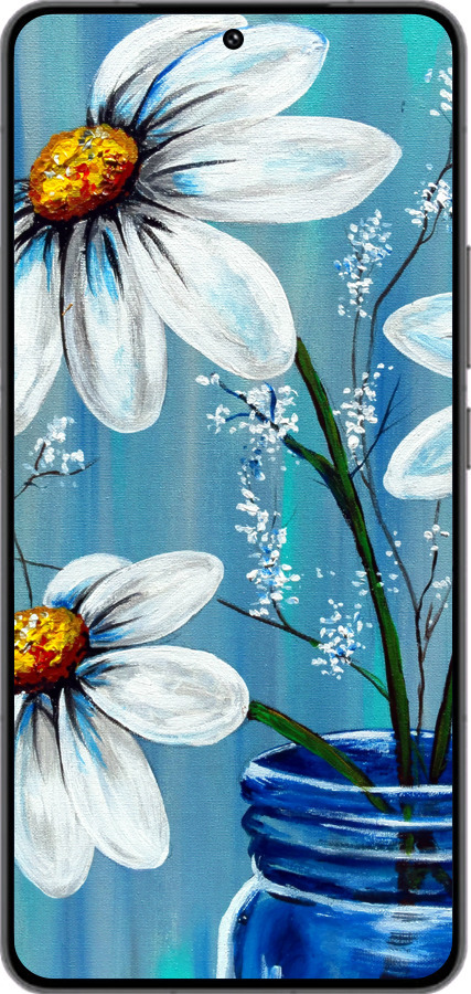 Силиконовый чехол Красивые арт-ромашки для Vivo IQOO 13 - 4031u-3913 изображение 