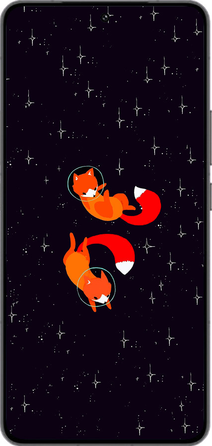 Силиконовый чехол Лисички в космосе для Vivo IQOO 13 - 4519u-3913 изображение 