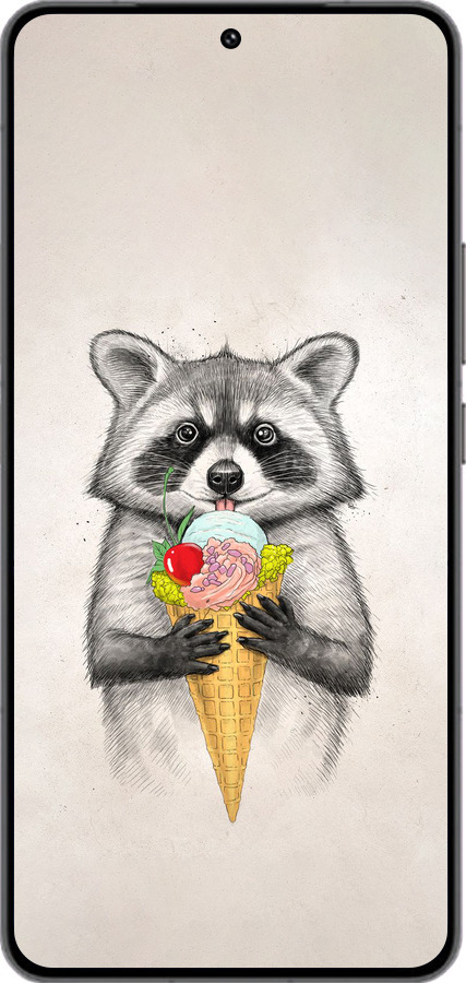 Силиконовый чехол Енотик с мороженым для Vivo IQOO 13 - 4602u-3913 изображение 