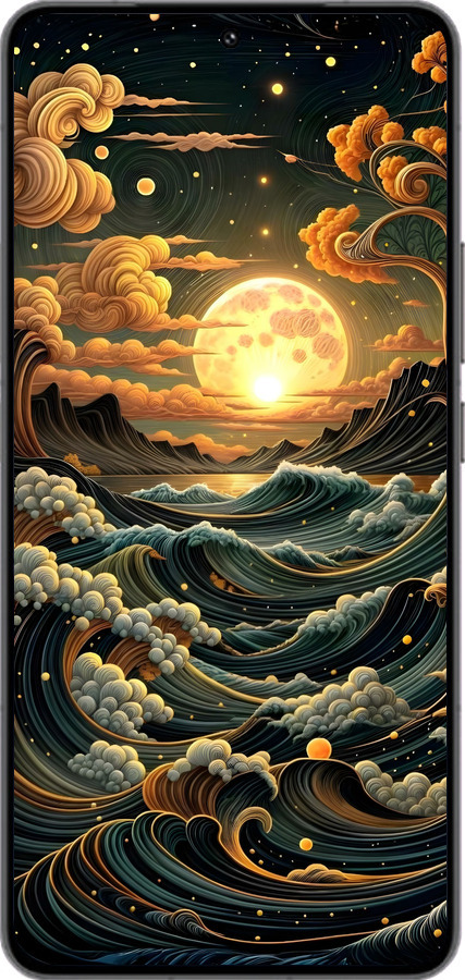 Силиконовый чехол Арт волны для Vivo IQOO 13 - 6332u-3913 изображение 