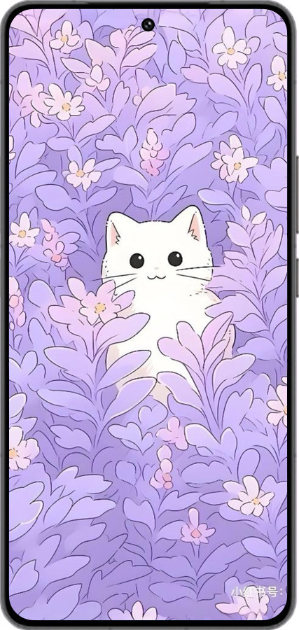 Силиконовый чехол Котик в цветах для Vivo IQOO 13 - 6390u-3913 изображение 