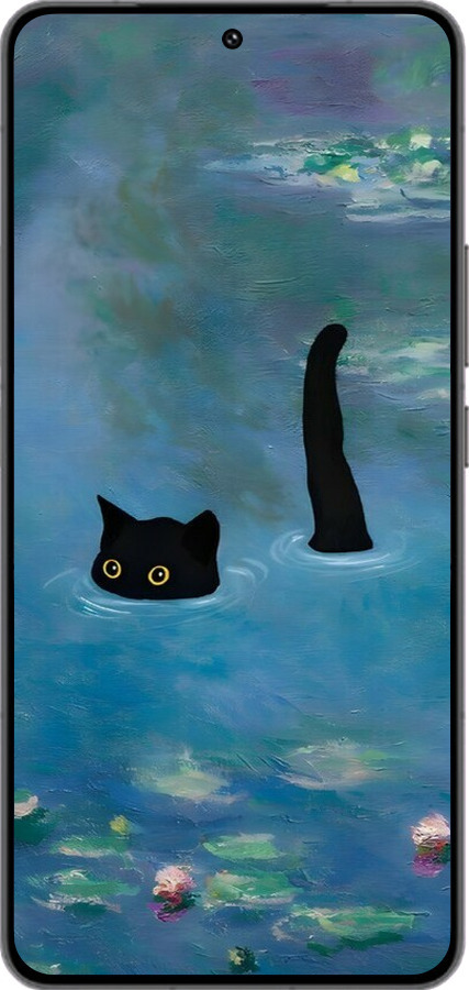 Силіконовий чехол Із зображенням кота та водяної лілії Monet для Vivo IQOO 13 - 6519u-3913 изображение 