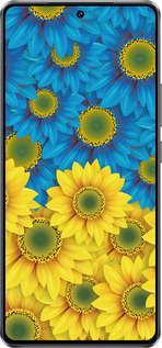 Силиконовый чехол Жёлто-голубые цветы для Vivo iQOO Z10 Turbo - 1048u-4150 изображение 