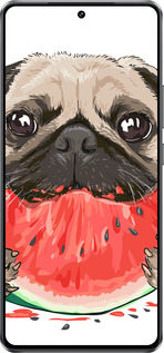 Силиконовый чехол Мопс и арбуз для Vivo iQOO Z10 Turbo - 4665u-4150 изображение 