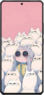 Силиконовый чехол Малышка с котами для Vivo iQOO Z10 Turbo - 6295u-4150 изображение 