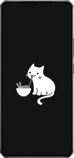 Силіконовий чехол Милий кіт на чорному фоні для Vivo IQOO Neo 10 5G - 6528u-3920 изображение 