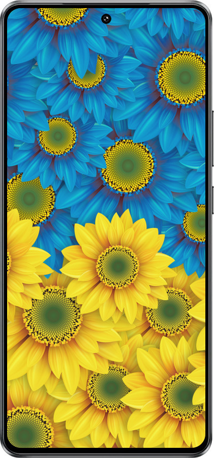 Силиконовый чехол Жёлто-голубые цветы для Vivo iQOO Z10 Turbo - 1048u-4150 изображение 