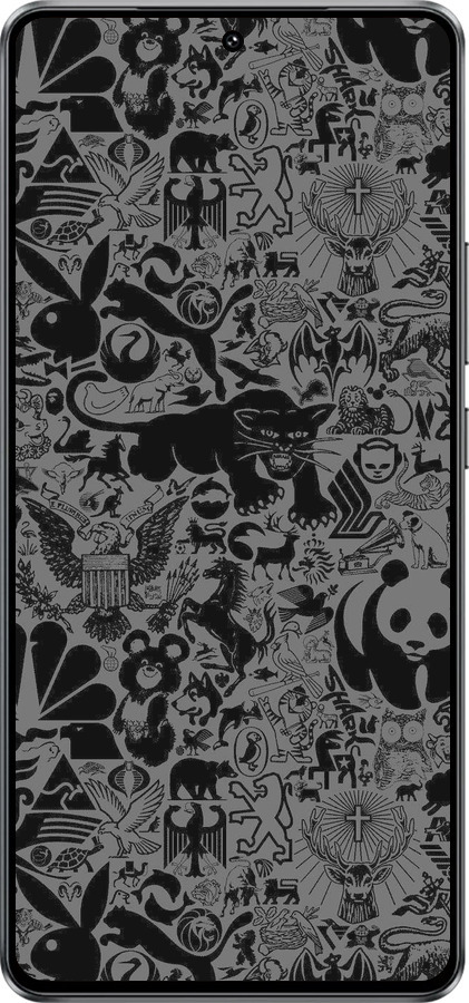 Силіконовий чехол Чорно-сірий стікер бомбінг для Vivo Y300 GT 5G - 2432u-4151 изображение 