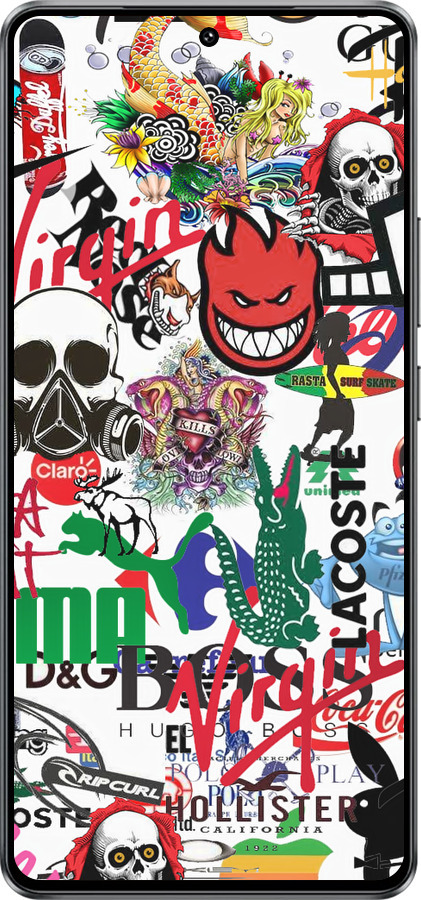 Силиконовый чехол Many different logos для Vivo iQOO Z10 Turbo - 4022u-4150 изображение 