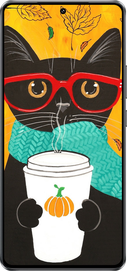 Силиконовый чехол Осенний кот для Vivo iQOO Z10 Turbo - 4026u-4150 изображение 