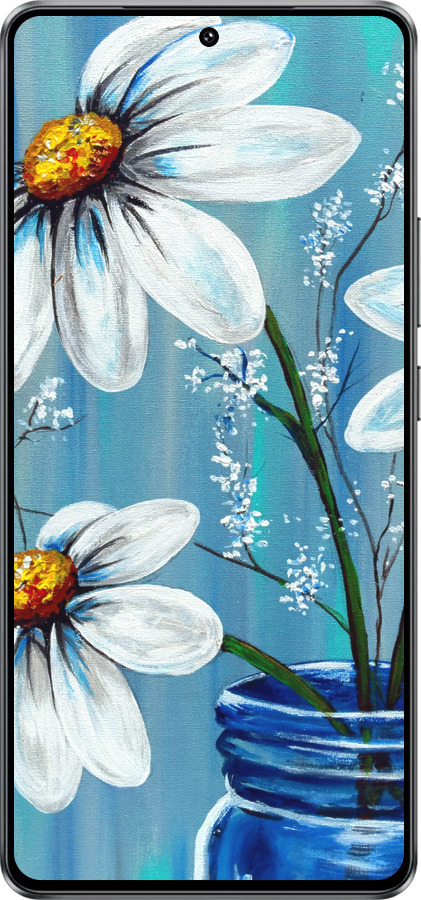 Силиконовый чехол Красивые арт-ромашки для Vivo Y300 GT 5G - 4031u-4151 изображение 