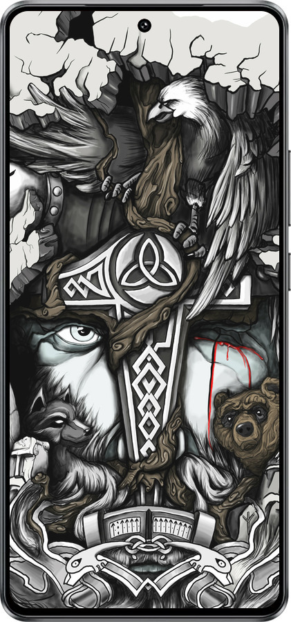 Силиконовый чехол Тату Викинг для Vivo IQOO Neo 10 5G - 4098u-3920 изображение 