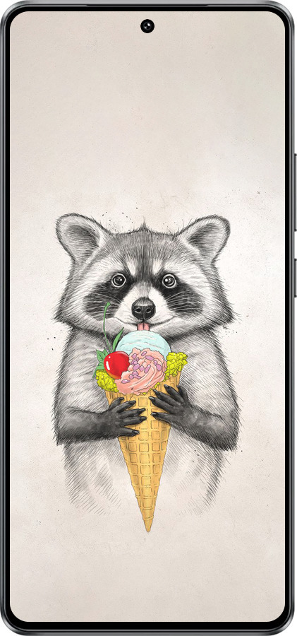 Силиконовый чехол Енотик с мороженым для Vivo IQOO Neo 10 5G - 4602u-3920 изображение 